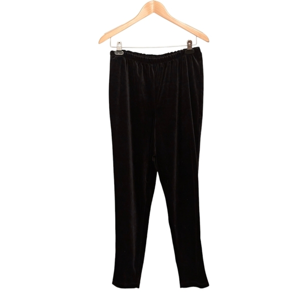 VELVETY Leggings Black Stretch Vintage Pants Velour Medium Large - Picture 4 of 10